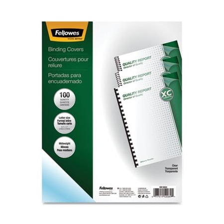 Fellowes, Crystals Presentation Covers With Square Corners, 11 X 8 1/2, Clear, 100PK
